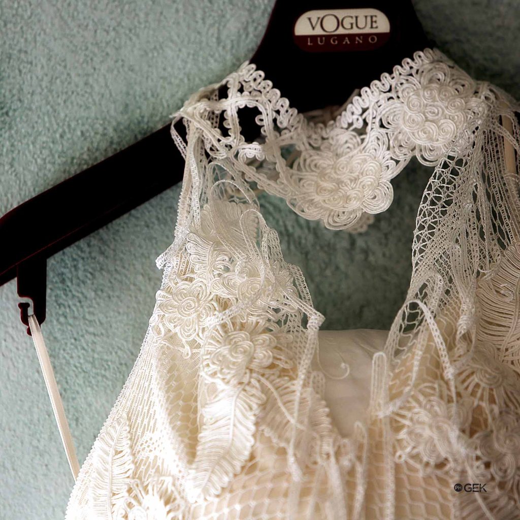 detail of a bridal lingerie