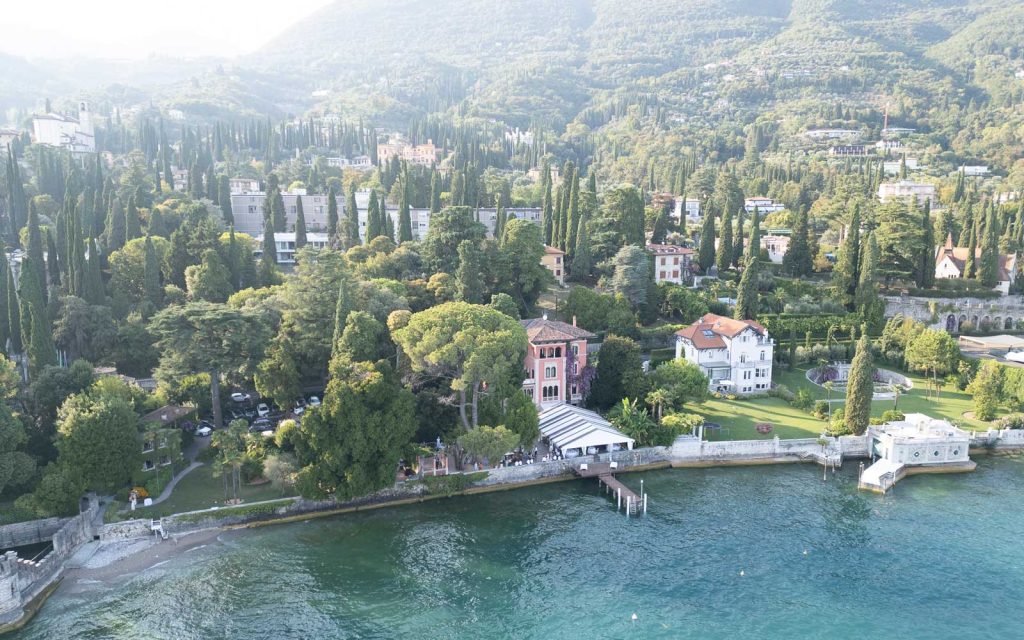 Gardone Riviera from above, photographed by Fenaroli Lake Garda Wedding Photographer.